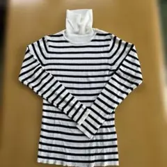 Samansa Mos2 長袖ニット Fサイズ 白黒ストライプ