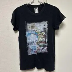 ROXY プリント半袖カットソー Tシャツ Mサイズ ブラック