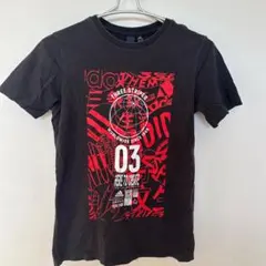 【150cm】アディダスadidas グラフィックTシャツ ブラック レッド