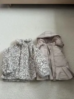 Petit Main レオパード柄ファージャケット/中綿ベスト　Lサイズ