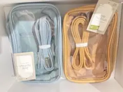 3COINS 2WAYぬいぐるみポーチ（ブルー&イエロー）2個セット