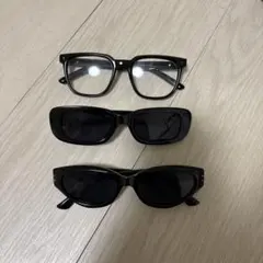 shineスクエア型サングラス 3点セット