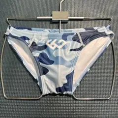 EGDE 競パン 競泳水着 ブルー カモフラ柄 サイズ　S