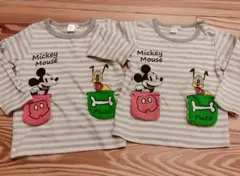 ミッキー プルート 長袖 Tシャツ 双子