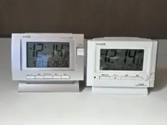 送料無料！デジタルアラーム日付、温度湿度機能付き時計２台説明書なし