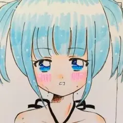 手描きイラスト(水着女の子)