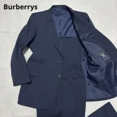 023 バーバリーズ モヘヤ混ウール ストライプ スーツ ネイビー 濃紺 L相当