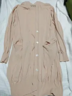 サーモンピンク 長袖 カーディガン