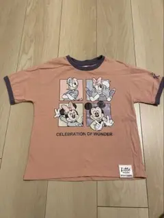ミッキー ミニー Tシャツ オレンジ