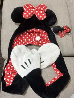 ディズニー　ミニーちゃん　マフラー　ファンキャップ　帽子 ピン