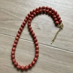 アップル珊瑚ネックレス　約47cm+6cm 約8mm珠