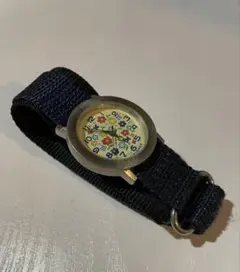 swimmer 腕時計　花模様　ネイビー
