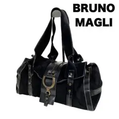 Bruno Magli Black Suede Shoulder Bag ギャル