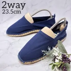 23.5 エスパクラブ 37 ネイビー スリッポン ジュート リゾート 2way