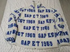 GAP フリースジャケット XS ホワイト/ブルー