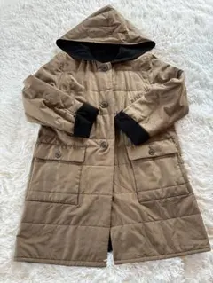 FOXEY フード付きベージュロングコート　リバーシブル