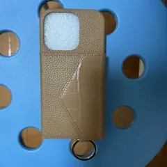 鈴木亜美さん iPhone16pro ケース ショルダーポーチ付き ベージュ