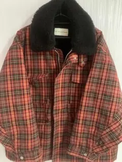 GUチェック柄フリース襟ジャケット