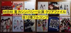 AKB48 重力シンパシー公演 クリアファイル 全12種フルコンプ