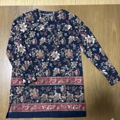 LAURA ASHLEY ネイビー花柄チュニック　7号　美品のサムネイル