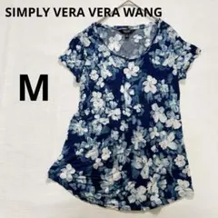SIMPLY VERA VERA WANG 【M】花柄Tシャツ ブルー系 鮮やか