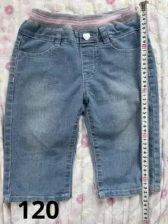 デニムハーフパンツ 120cm ハートリボン