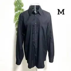コムサデモード・M メンズ 長袖シャツ ワイシャツ ブラック 綿100%