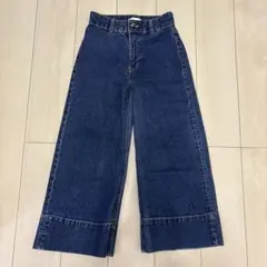 H&M ワイドデニムパンツ 濃紺 EUR32 レディース　バギー クロップド丈のサムネイル