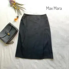 美品　MAX MARA マックスマーラ　ウールスカート　膝丈　スリット　Mのサムネイル