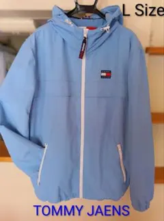 TOMMY JAENS ライトブルー パーカー Lサイズ