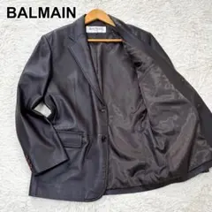 BALMAIN バルマン テーラードジャケット ラムレザー 羊 ダークブラウンのサムネイル