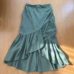 ZARAオリーブグリーン ロングスカート