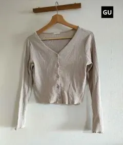 GU リブ カーディガン ベージュ Mサイズ