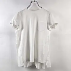 サカイ バックプリーツ切替胸ポケット付きTシャツ コットン100% 1 日本製