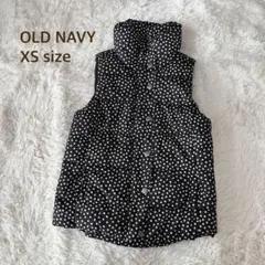 OLDNAVY ベスト 黒　ドット　ノースリーブ　サイズXS 前開き