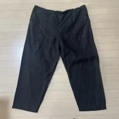 リネンパンツ　ワイド　ブラック　イージーパンツ