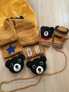 ダブルビー マフラー 手袋 ミトン セット ミキハウス