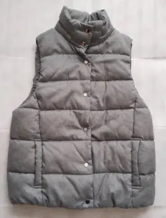 GU ダウンベスト グレー レディース L