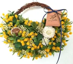 ミモザリース・春リース・ナチュラルリース・造花・インテリア・アーティフィシャル