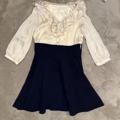 【最終値下げ】 CECIL McBEE フリルワンピース ネイビー Mサイズ