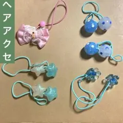 【キッズ】ヘアアクセサリー　ボンボン　リボン　髪飾り