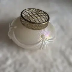 虹色ガラスの蓋付き花器