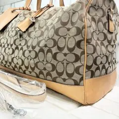 極美品 COACH 2way ボストンバッグ 大容量 南京錠 カギ付き 高級のサムネイル