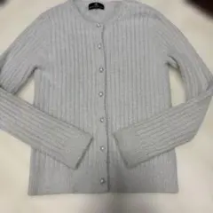 Karl Park Lane リブ編みカーディガン 長袖ライトグレー