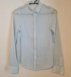 LANVIN en Bleu ストライプシアーシャツ 綿56%テンセル44%のサムネイル