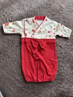 ベビー ロンパース 袴 和柄 赤 50 60 70 初節句 ひなまつり