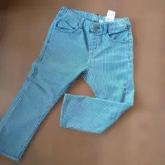 BREEZE 青と白のストライプ パンツ 110サイズ