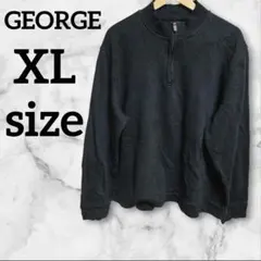 GEORGE 【XL】 黒 ブラック ハーフジップ スウェット レディースのサムネイル