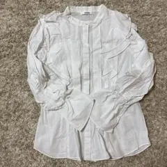 SNIDEL フリル付きホワイトシャツ