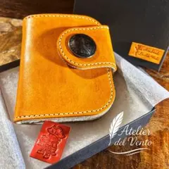 新品　総手縫イタリア製本革プエブロレザー　ウォレット　クリスマスプレゼントに！